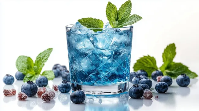 Erfrischender Blaubeer-Cocktail mit Minze
