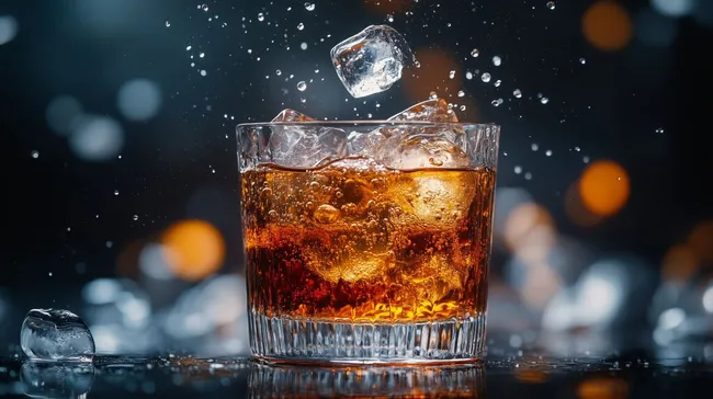 Erfrischender Cocktail mit Eiswürfeln und Zitrusaromen