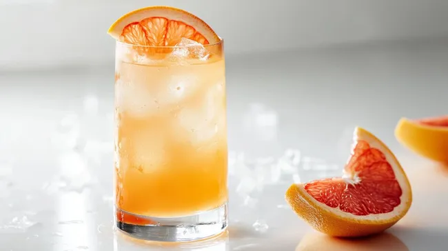 Erfrischender Grapefruit-Cocktail mit Eiswürfeln