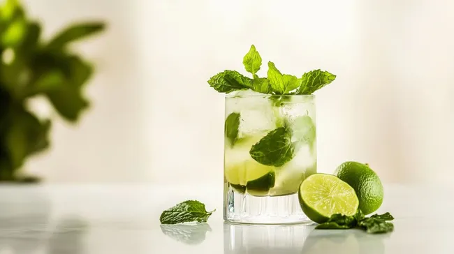 Erfrischender Mojito-Cocktail mit Limette und Minze