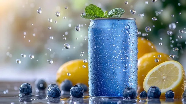 Erfrischender Sommerdrink mit Zitrone und Beeren