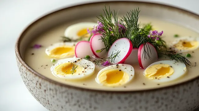 Erfrischender Sommersalat mit Eiern und Kräutern