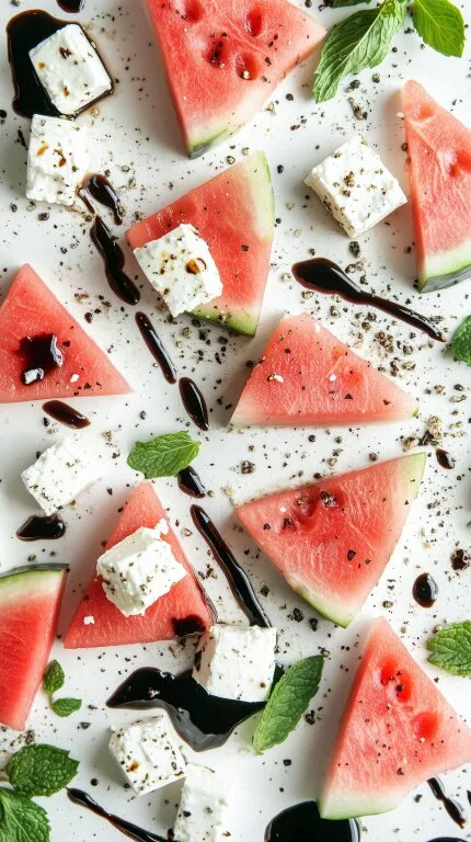 Erfrischender Sommersalat mit Wassermelone und Feta