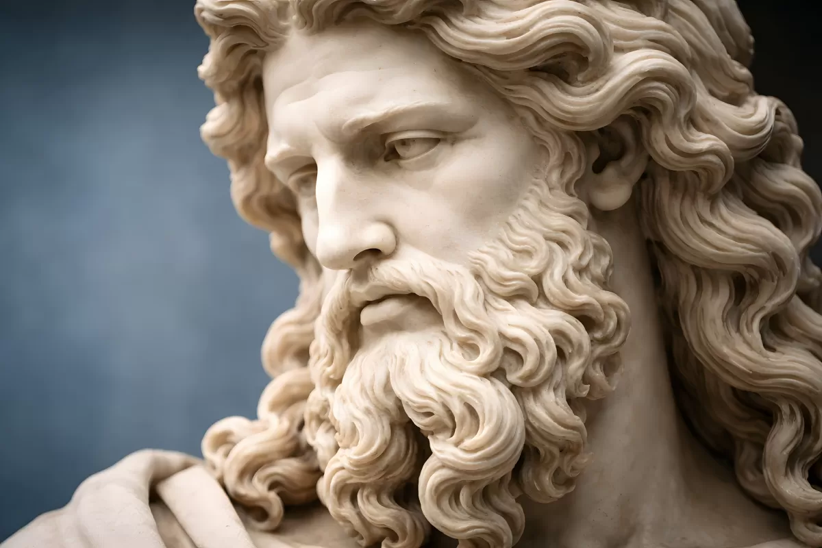 Erhabener Kopf einer antiken Statue