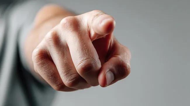 Erhobener Zeigefinger - Konzept Entscheidung und Verantwortung