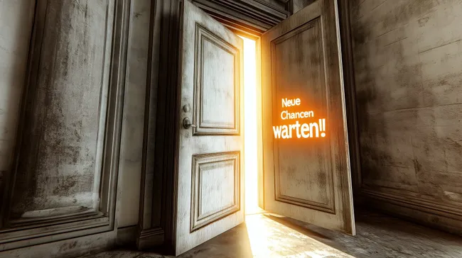 Erleuchteter Eingang mit neuen Chancen