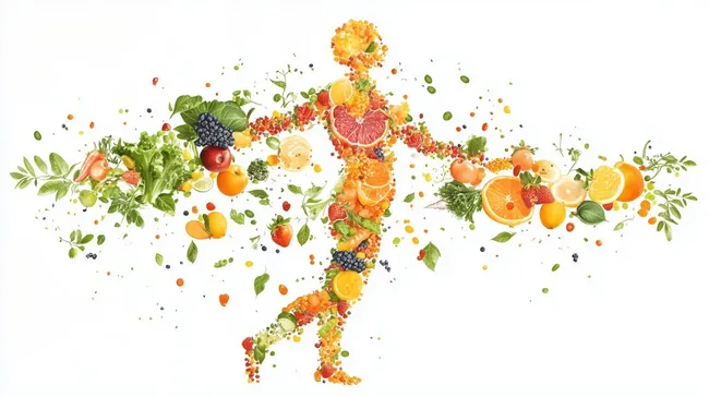 Ernährungspyramide aus Obst und Gemüse