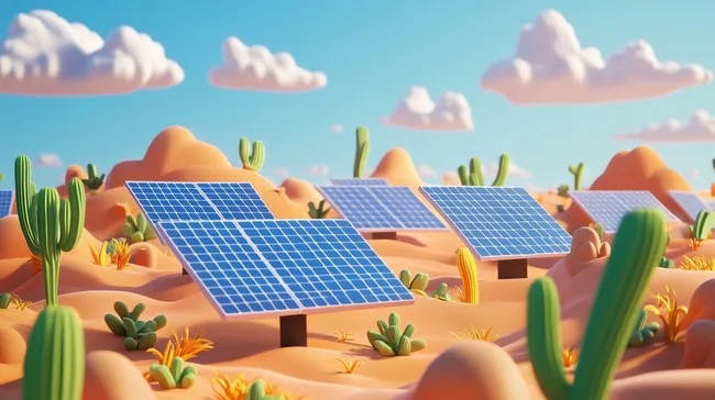 Erneuerbare Energien in einer Wüstenlandschaft