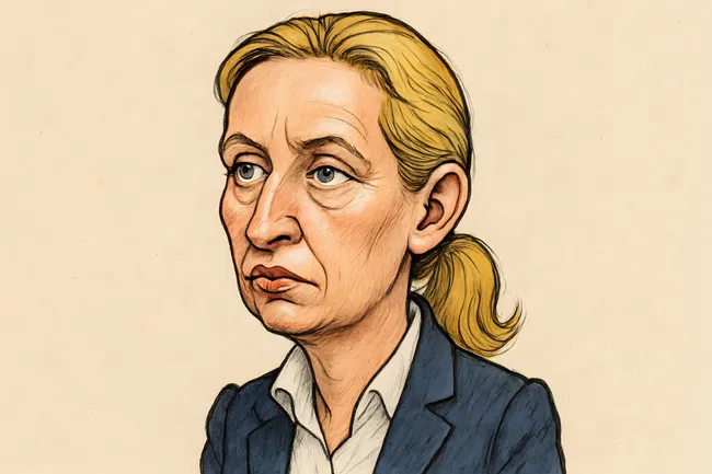 Ernste Porträtillustration einer Politikerin