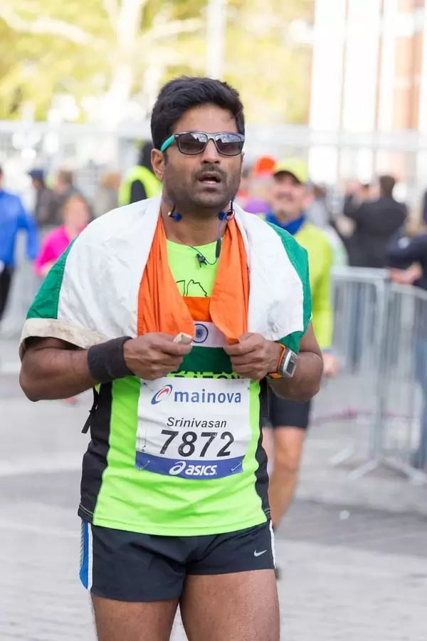 Erschöpfter Läufer - Frankfurt Marathon 2017