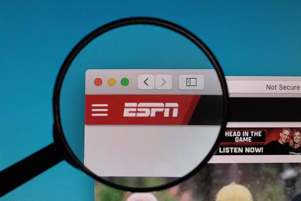ESPN logo under magnifying glass