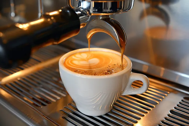 Espresso-Zubereitung: Nahaufnahme einer Kaffeezubereitung