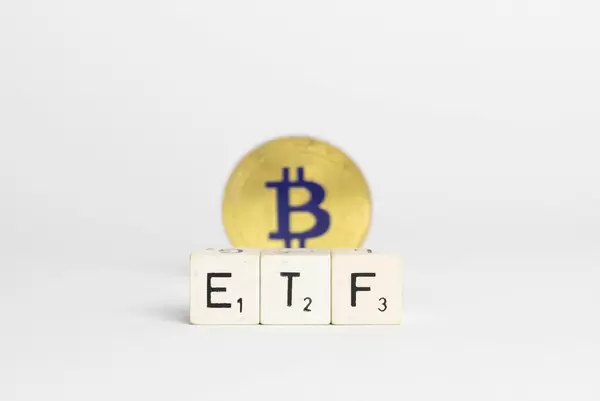 ETF text with Bitcoin