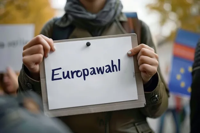 Europawahl-Plakat in Nahaufnahme