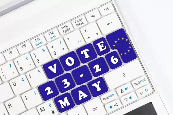 European elections date on computer keyboard