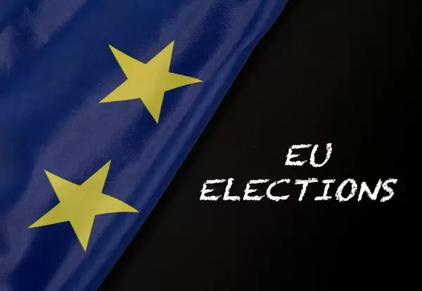 European Union flag with EU elections text