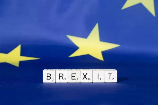 European Union flag with text Brexit