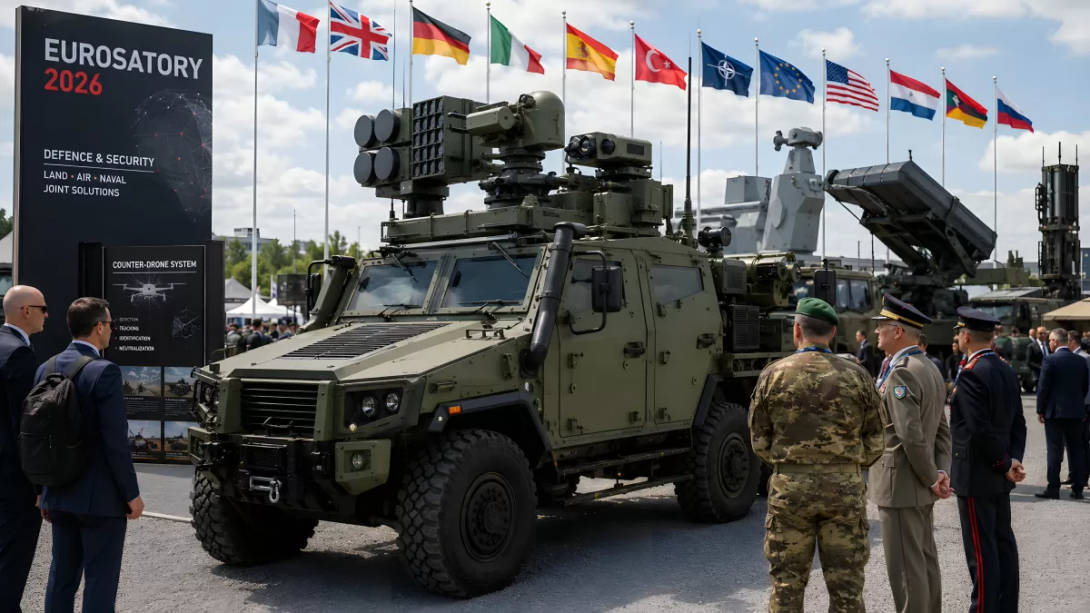 Eurosatory 2026 Rüstungsmesse mit gepanzerten Fahrzeugen