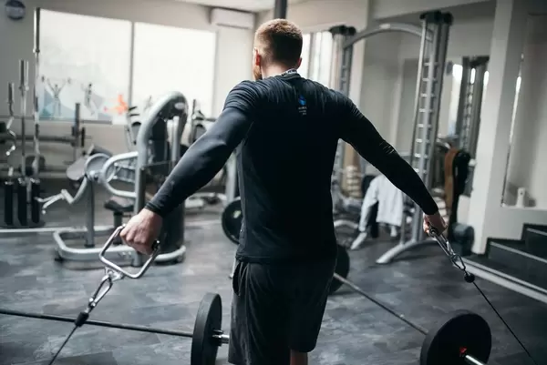 Exercising chest muscles at the gym  Flip 2019