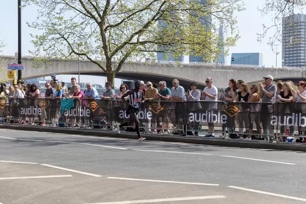 Exhausted marathon runner at London Marathon 2018