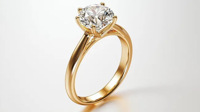 Exklusiver Diamantring in Solitaire-Fassung aus Gelbgold