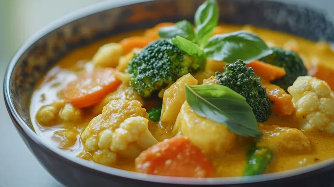 Exotisches Curry mit Kokosmilch und frischen Kräutern