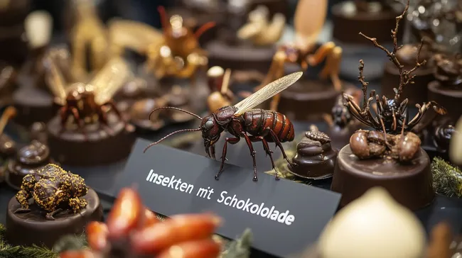 Exotisches Insektenmenü mit Schokoladedessert