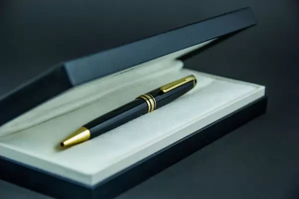 Expensive Mont Blanc Pen on a Black Background