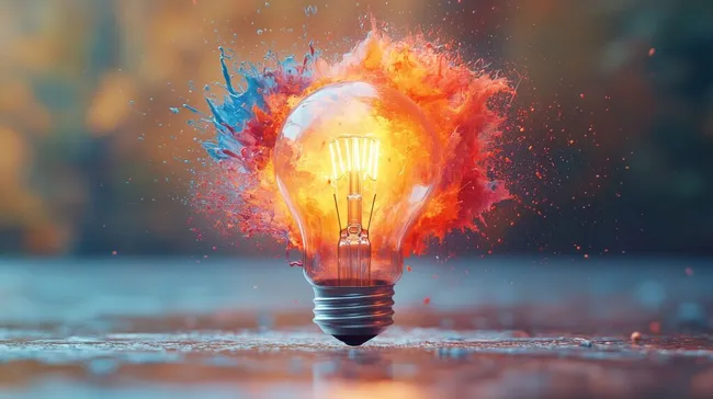 Explodierender Glühbirnen-Energieschub