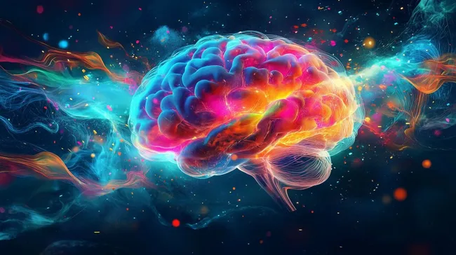 Explodierendes, farbenprächtiges Gehirn - Kreativität und Innovation