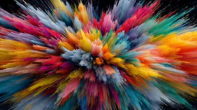 Explosionsartige Farbexplosion in Bewegung