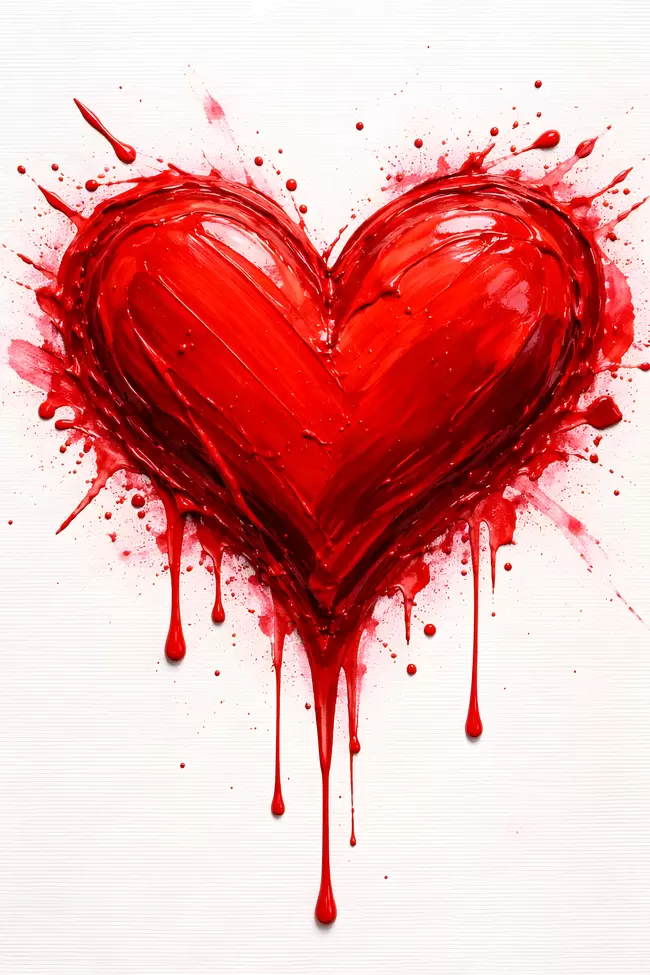 Expressives Herz-Symbol aus Blutrot