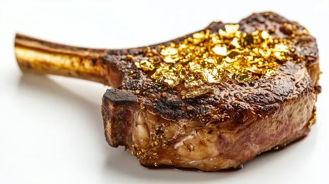 Exquisites 24K Goldsteak in Nahaufnahme