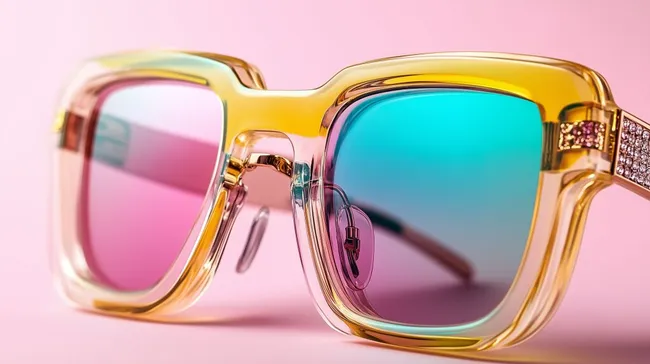 Extravagante Sonnenbrille mit bunten Gläsern