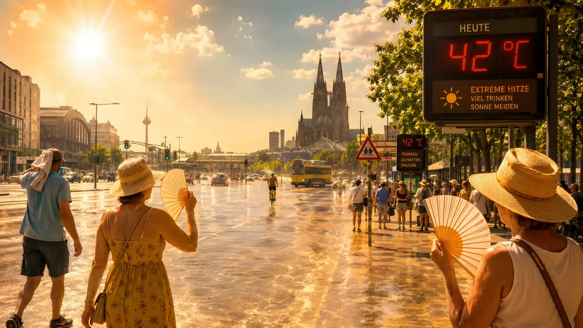 Extreme Hitze in Köln – Hitzewelle mit 42 Grad Celsius