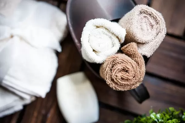 Face towel rolls top-down