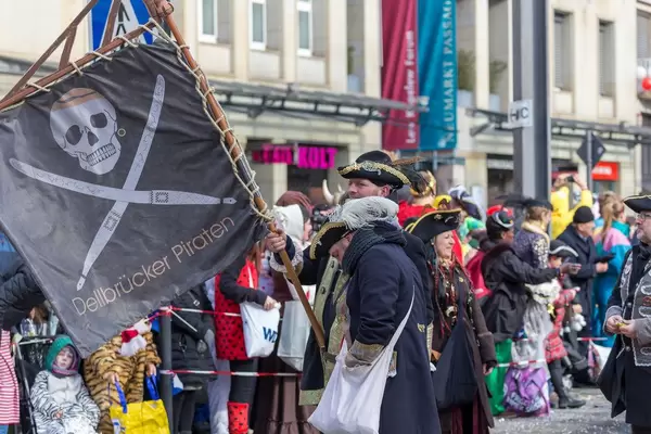 Fahne der Dellbrücker Piraten - Kölner Karneval 2018