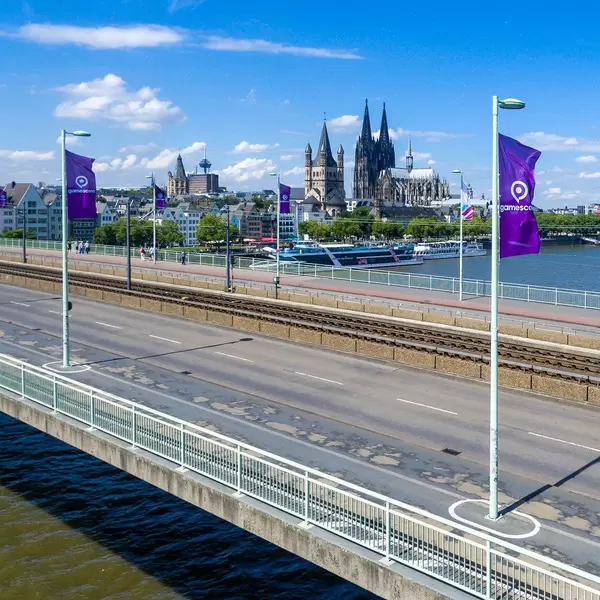 Fahnen zur Gamescom 2017 in Köln