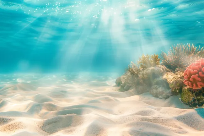 Fantasie-Unterwasserlandschaft mit sandigem Meeresboden