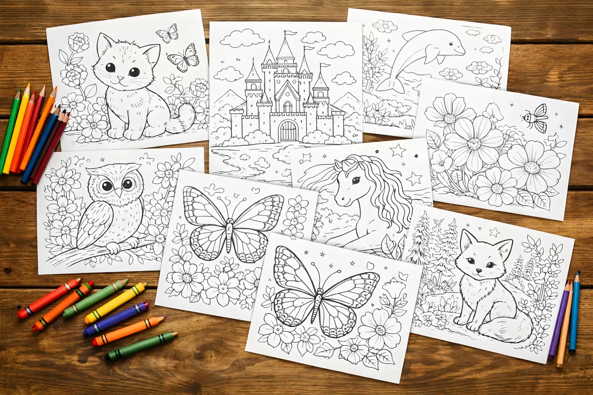 Fantasievolle Malvorlagen für Kinder und Erwachsene