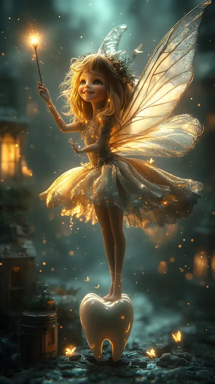 Fantasievolle Zauberhafte Zahnfee mit Zauberstab