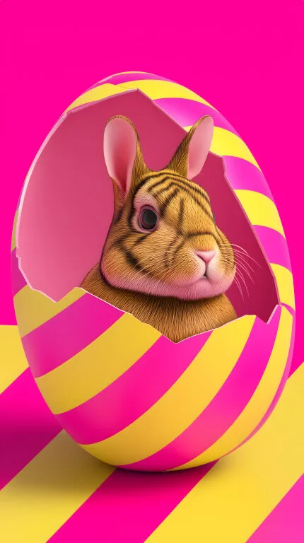Fantasievoller Osterhase in Tigermuster