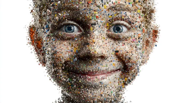 Fantasievolles Kinderprofil aus Sammlerstücken