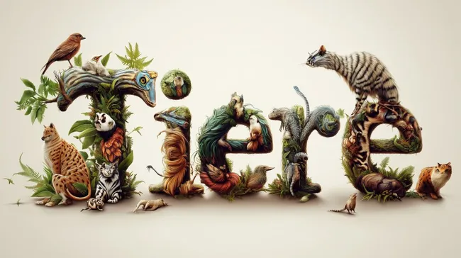 Fantasiewesen aus Tieren und Pflanzen - surreale Naturdarstellung