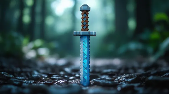 Fantasy-Schwert im Zauberwaldlicht