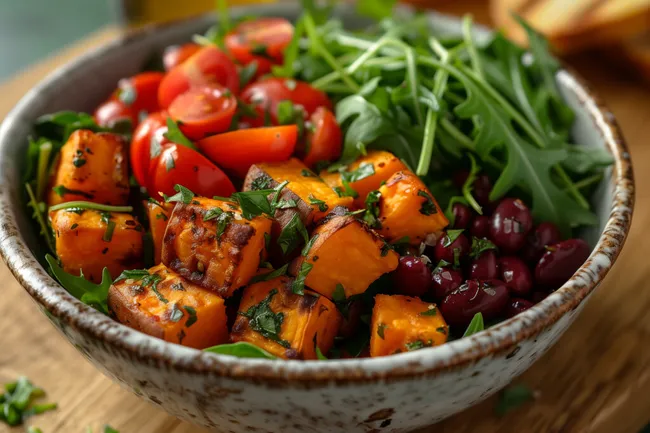 Farbenfrischer Gemüsesalat in Schüssel