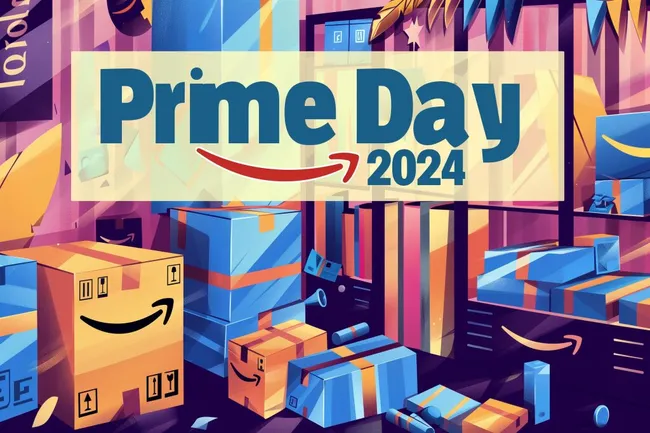 Farbenfrohe Amazon Prime Day 2024 Illustration