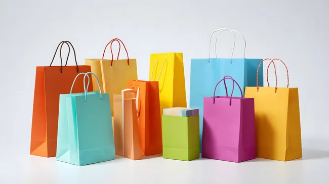 Farbenfrohe Einkaufstüten für kreative Designs