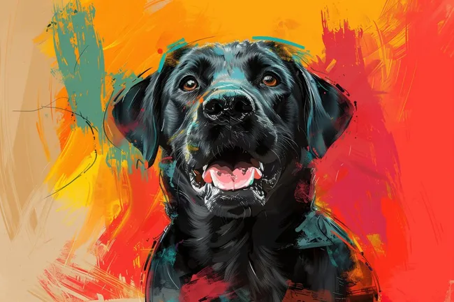 Farbenfrohe Hundeporträtfotografie