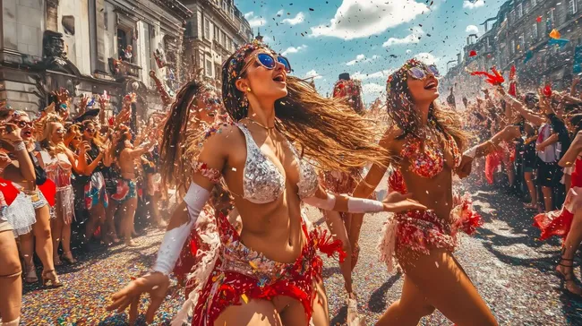 Farbenfrohe Karnevalsfeierlichkeiten in der Stadt